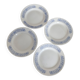 4 assiettes creuses vintage blanches liseré bleu