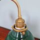 Brass wall light with green enamelled sheet metal, Mid-Century