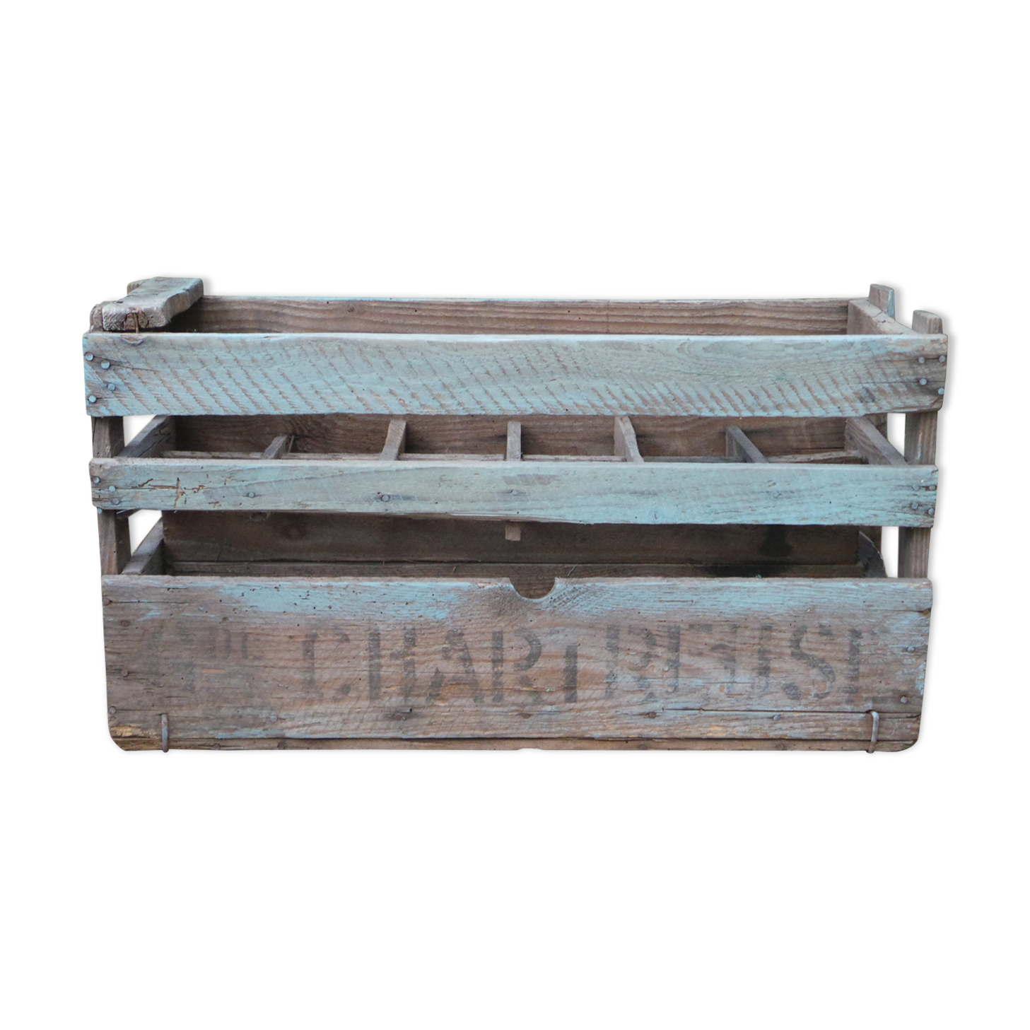 Old bottles wooden door