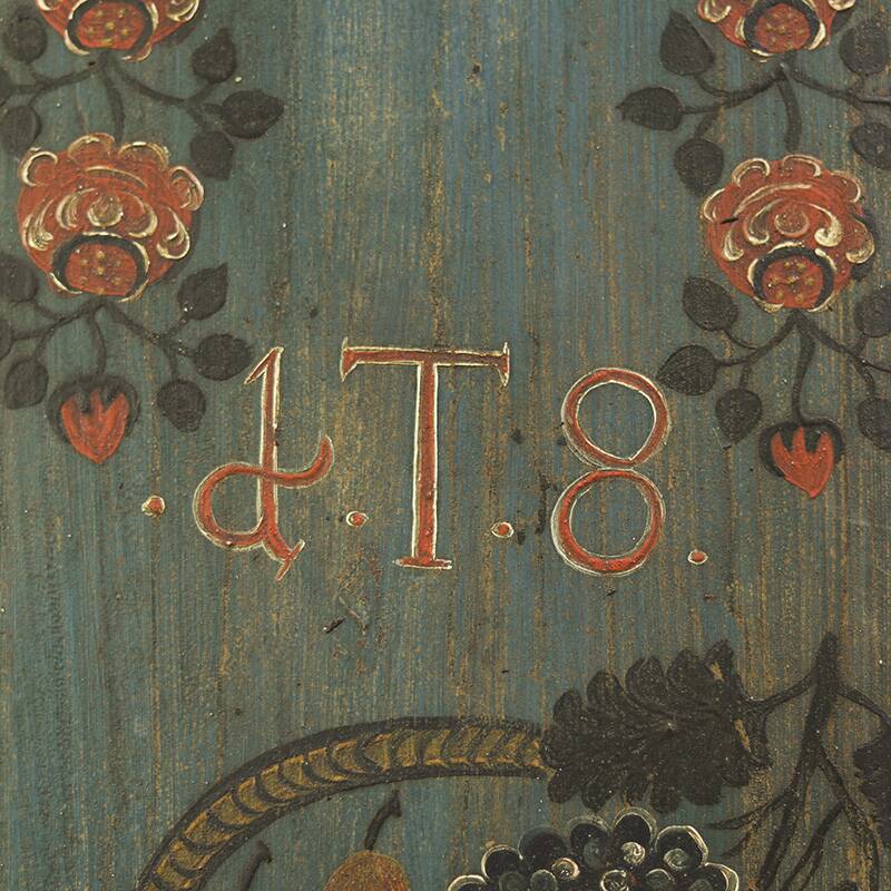 Painted Folk Art Bridal Cupboard