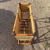Standing planter in bamboo and rattan