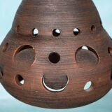 Suspended Japandi lamp in ceramic from the 60s/70s, vintage boho lamp.