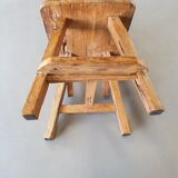 Olm wood brutalist wabi sabi dining set / 6 chairs / table