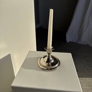 Small shiny silver-plated candlestick H11 D13