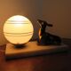 Fawn lamp, doe Art Deco marble white opaline pink and regulates 30/40 years