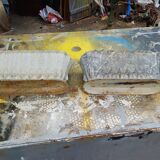 Pair of enamelled cast iron planters from 1900 from Charleville-Mézières