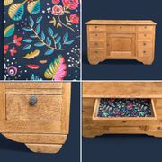 Buffet 9 tiroirs art déco chêne brut massif