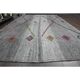 1970s Vintage Turkish Oushak Handmade Wool Cotton Gray Area Rug 200x316