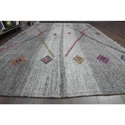 1970s Vintage Turkish Oushak Handmade Wool Cotton Gray Area Rug 200x316