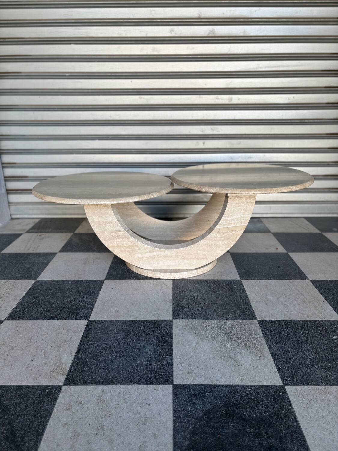 Italian travertine coffee table