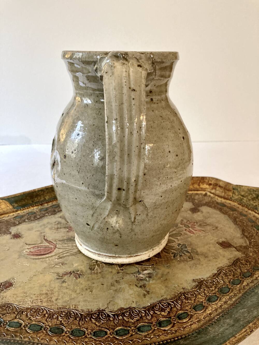 Grey-beige pyrite stone jug