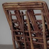 Handcrafted rattan and palm armchair, circa 1950