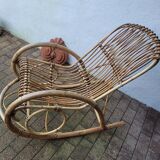 1960s Rattan Rocking Chair