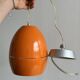 Vintage 70s pendant light in orange metal, Space Age design