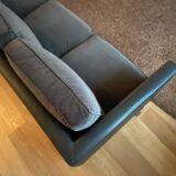De sede black and grey sofa in leather and fabric