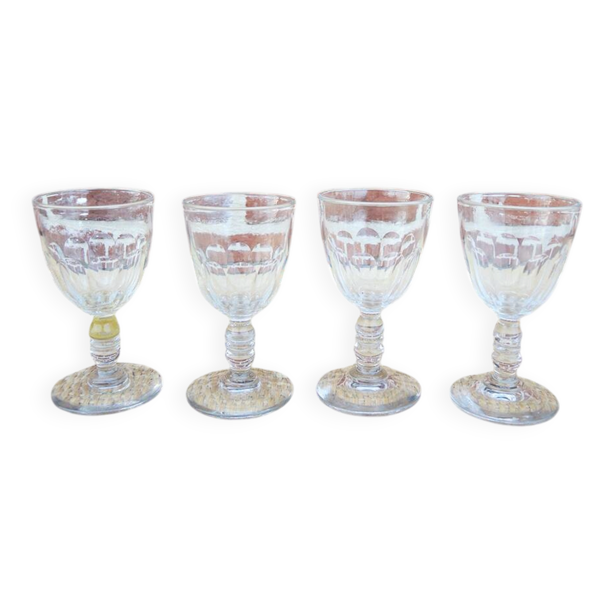 4 crystal goblet glasses from Baccarat (?) h 12 cm