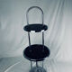 Art Deco Bauhaus style side table/pedestal table in wood and chrome-plated metal