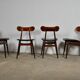Dining table chairs by Louis van Teeffelen for Webe, 1950s, set of 4
