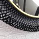 Miroir rond années 50 en métal et laiton