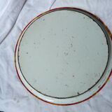 Plateau métallique à fleurs années 60