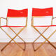 Red vintage pair of lafuma folding chairs