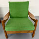 Lot of 2 vintage armchairs in solid oak with boucle fabric, Scandinavian design from the 70s.