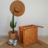 Square bamboo coffee table 70s - vintage