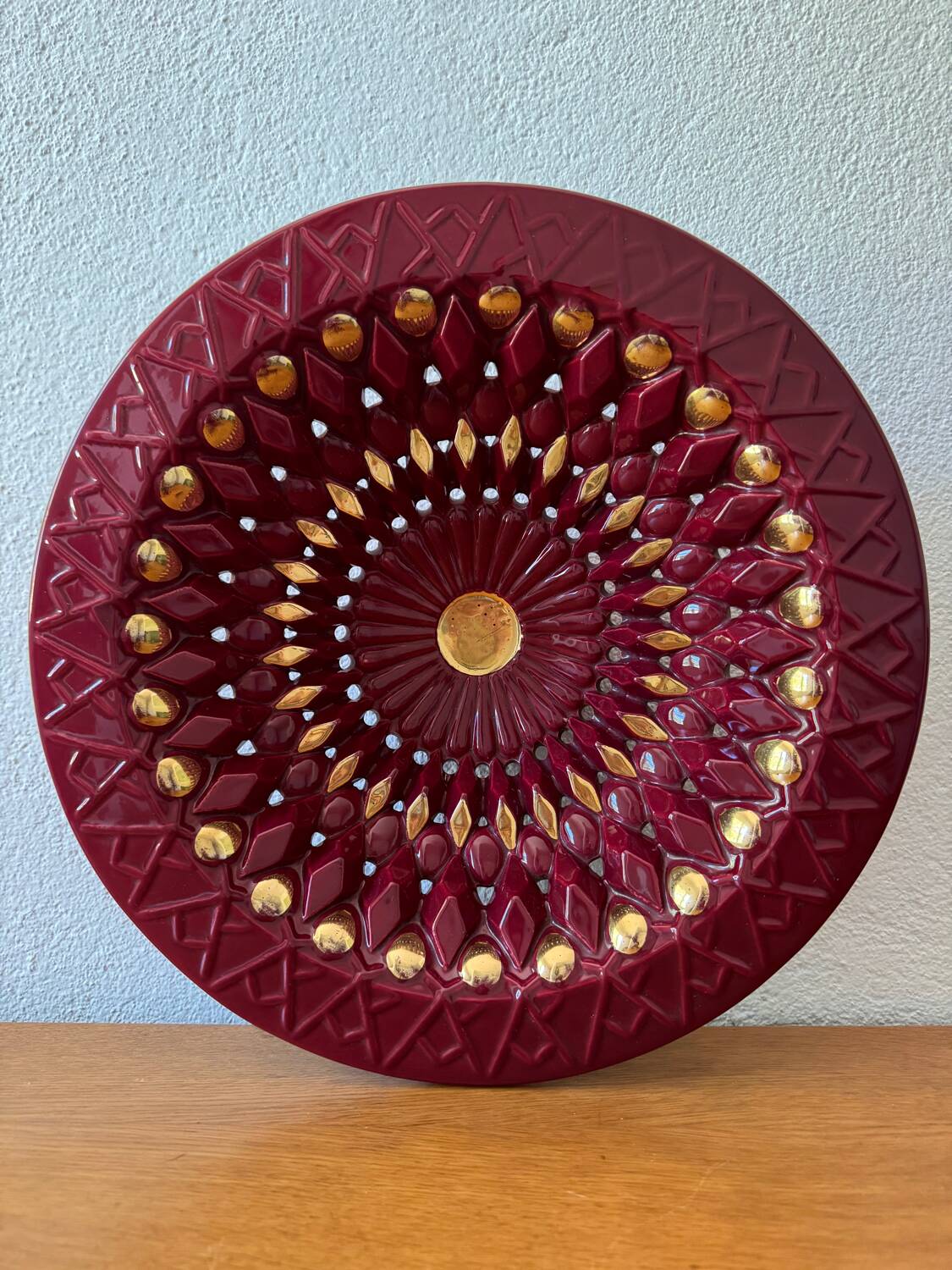 Large openwork ceramic dish from Vallauris, 1960s