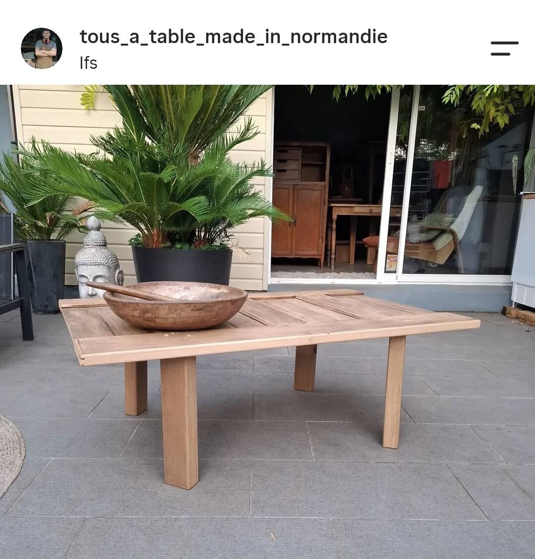 Table basse fabrication artisanale