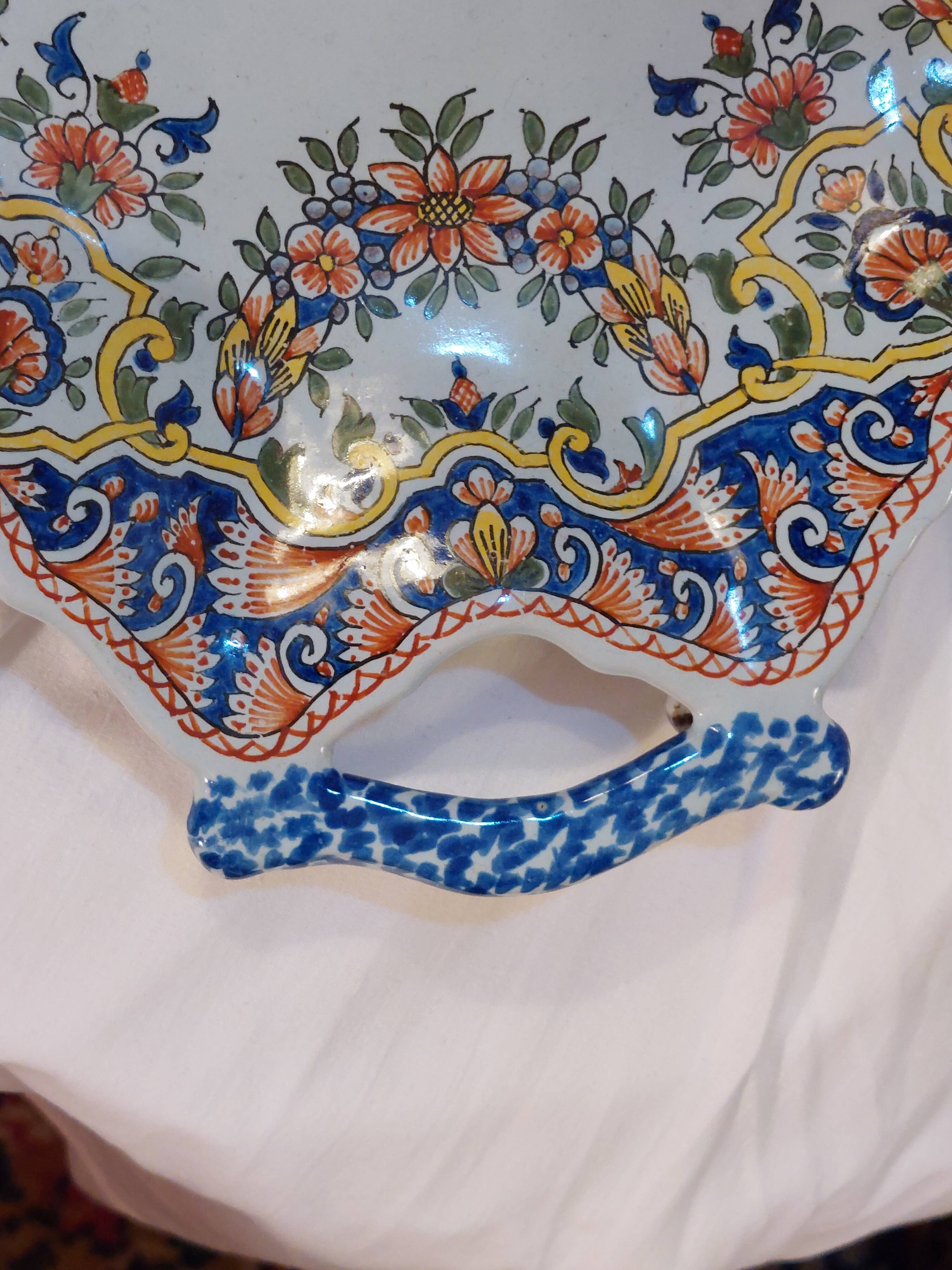 Quimper earthenware dish PB for beautiful porquier.
