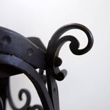 Art Nouveau Wrought iron tripod floor candlestick