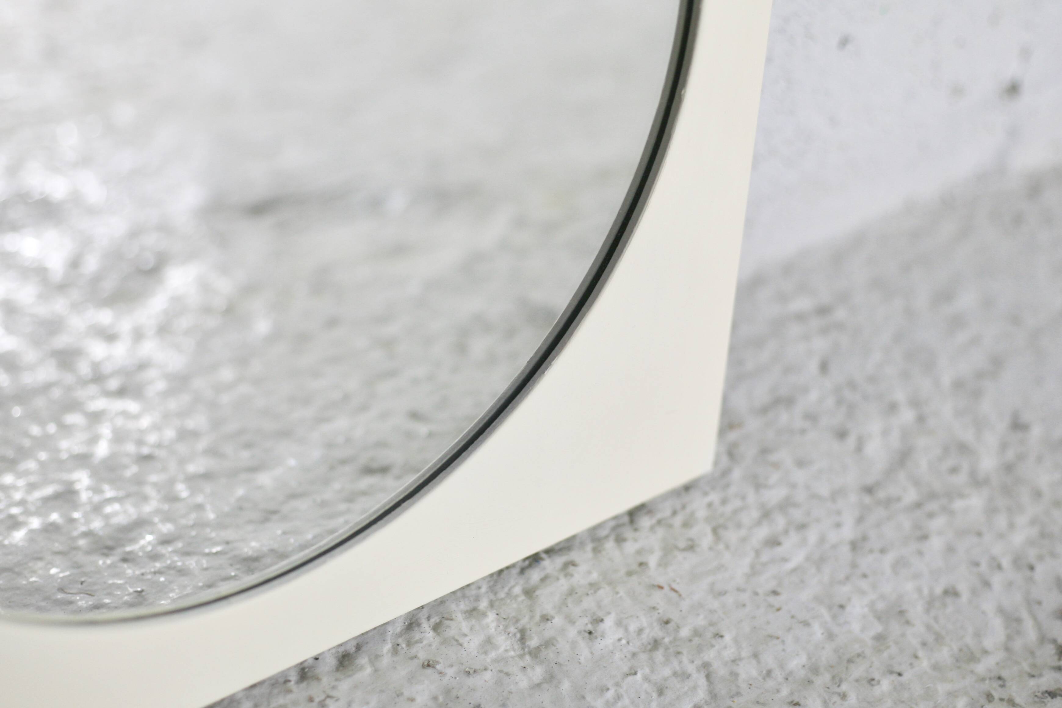 "space age" mirror, steel, 70s.