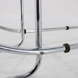 Etagere Bauhaus chromée des années 1930 avec verre Opaxy, Tchécoslovaquie