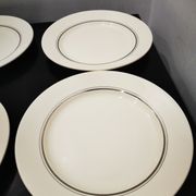 Lot de 6 assiettes plates anciennes liseret argenté