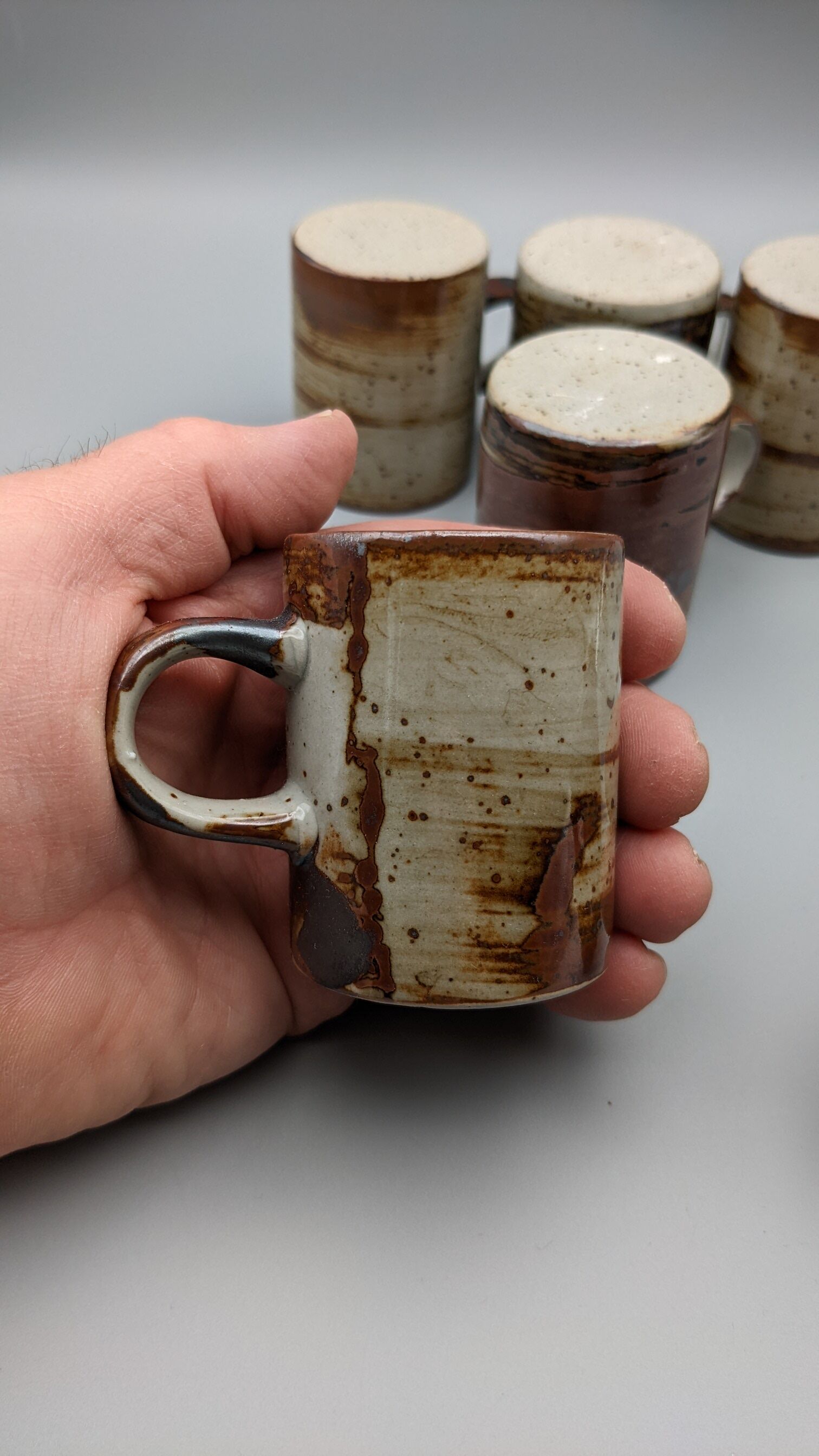 Lot de 6 tasses à café expresso Grès paysan Japon