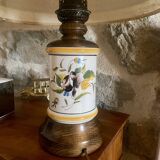 Ceramic and wood table lamp