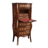 Secretary in precious wood marquetry, Transition style, Napoleon III period – Mid-19th century