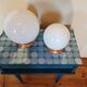 Pair of vintage globe lamps to table
