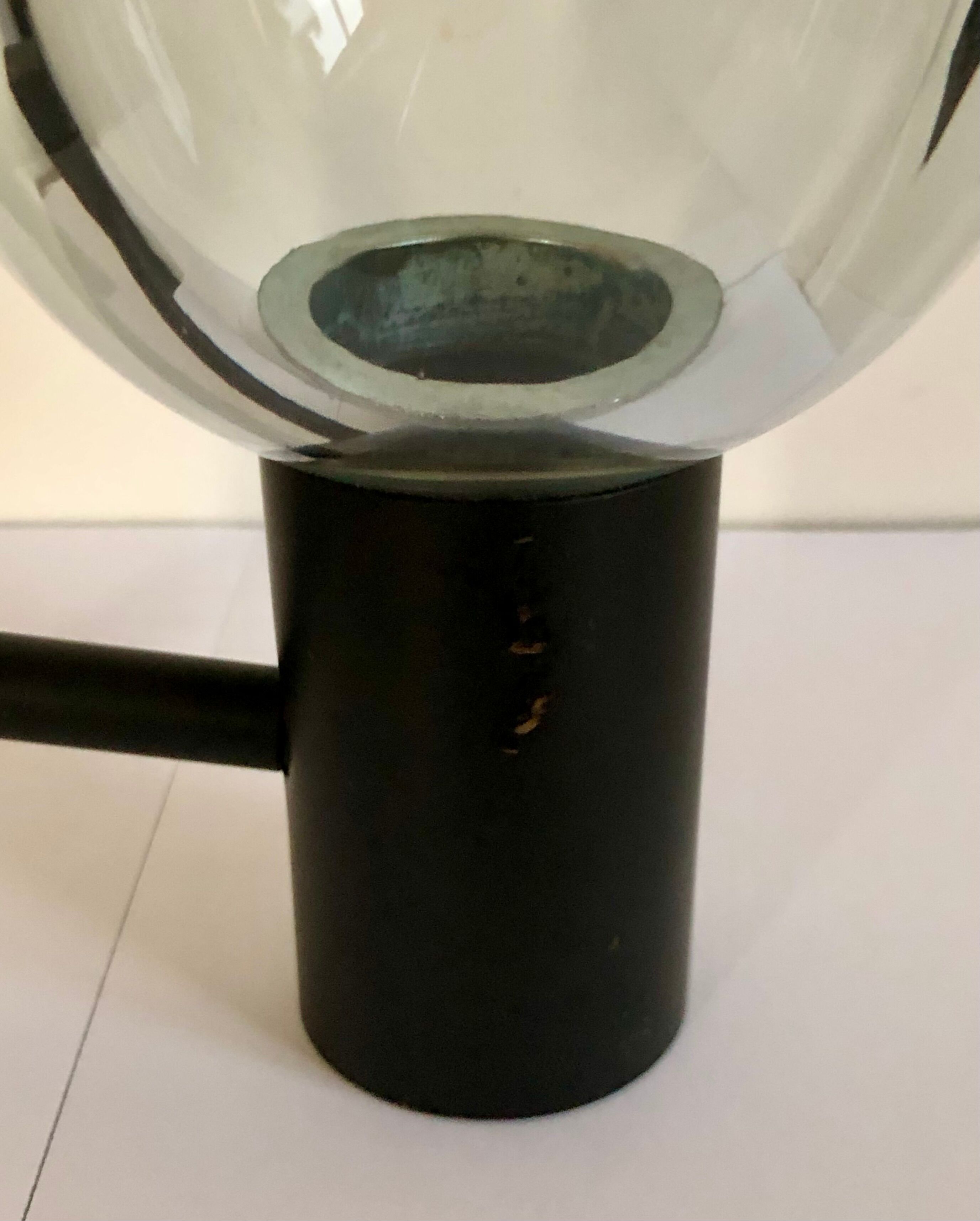 Applique de Flavio Poli en verre de Murano gris, Italie années 70