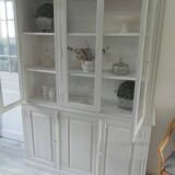 Display case 2 bodies patinated pearl gray waxed finish.
