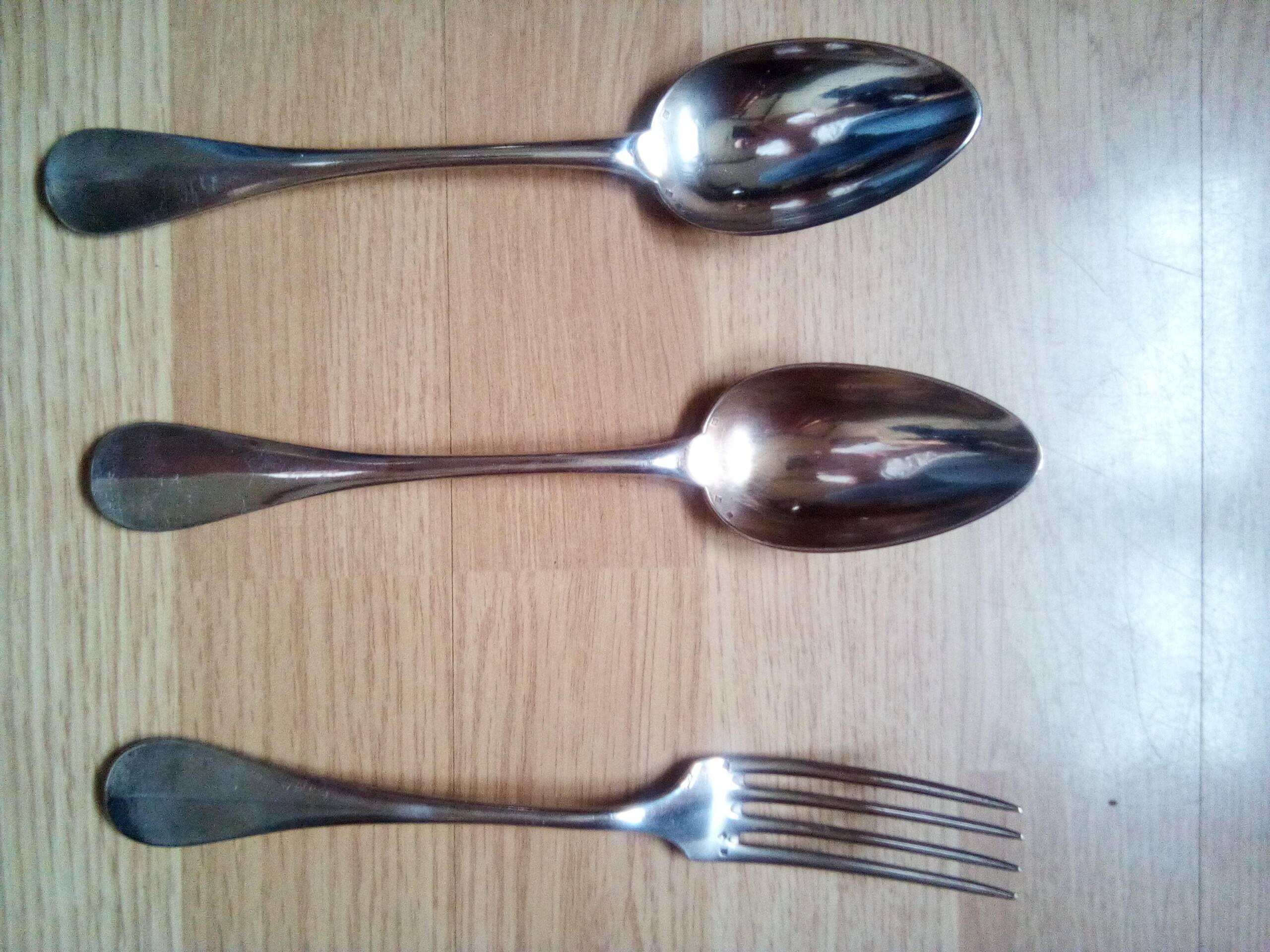 old silver plated metal table cutlery in very good condition 19th century