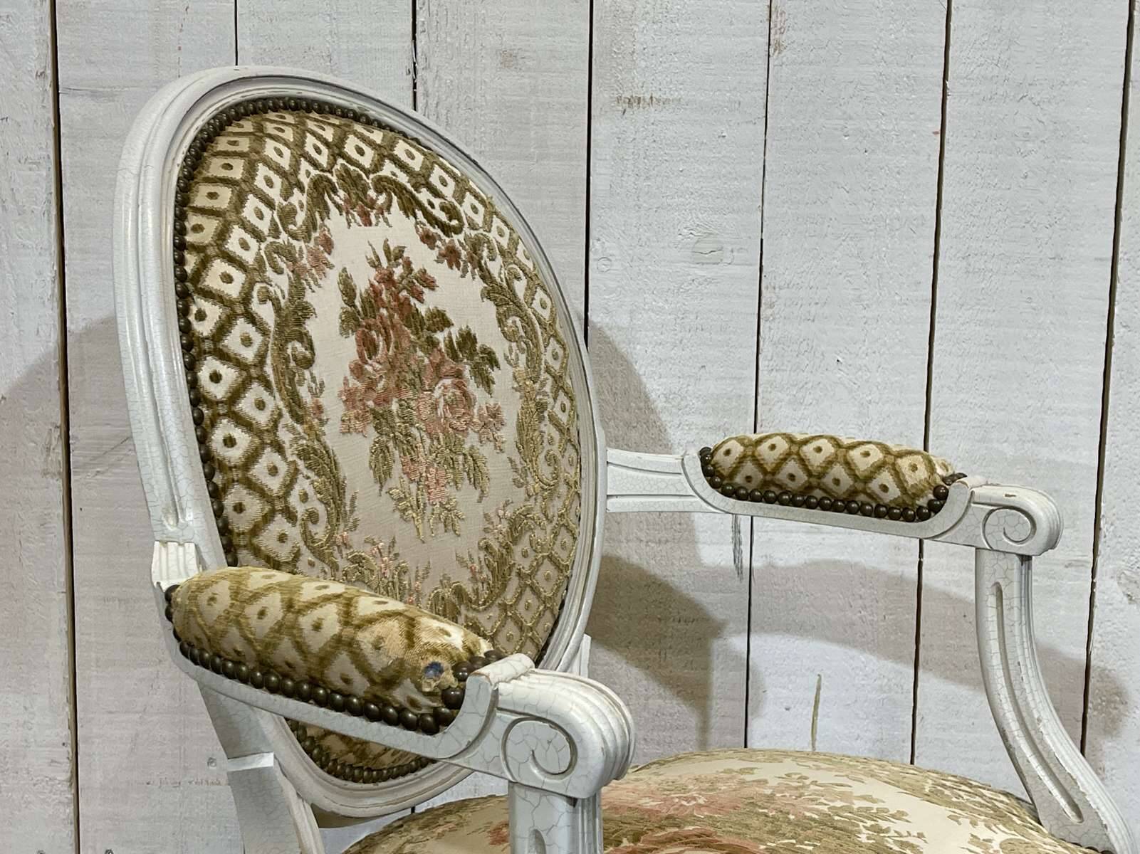 1970s Louis XVI style cabriolet armchair