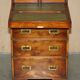 Military desk Harrods in Burr Yew wood with leather, country style.