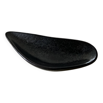 Black glazed ceramic catchall, 1950s design
