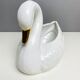 Lot de deux pots de fleur vintage cygne