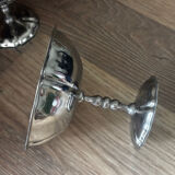 Vintage set of 6 finely engraved stainless steel bowls.