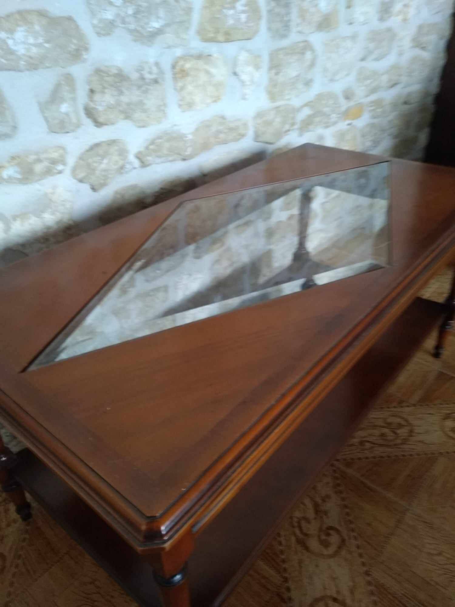 Glass center coffee table
