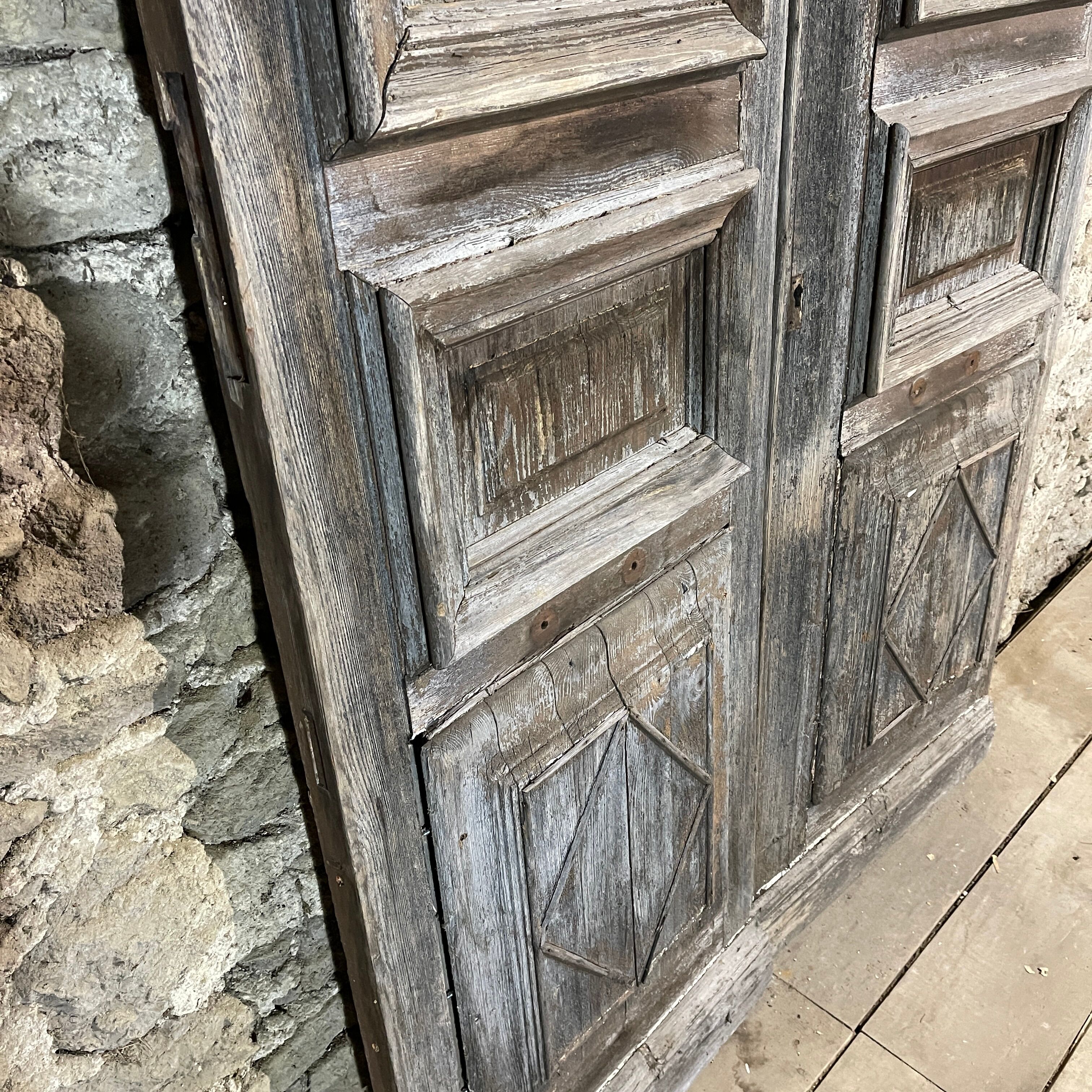 Double old oak door