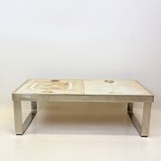Table basse céramique / chrome — Jean Gregorieff, France, 1970s