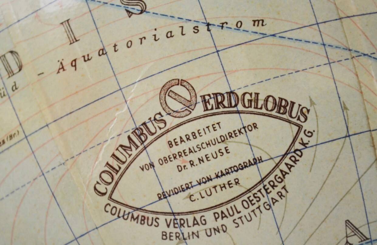 Earth globe 40s - 50s Art Deco - Columbus